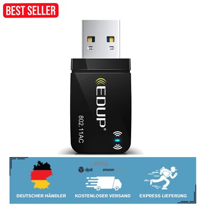 Kompakter AC 1300 WLAN USB Adapter mit Beamforming Technologie für PC/Laptop