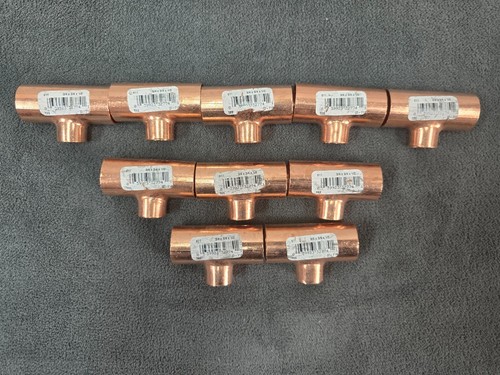 (10) Everbilt 3/4 in. x 3/4 in. x 1/2 in. Copper Pressure All Cup Reducing Tee F