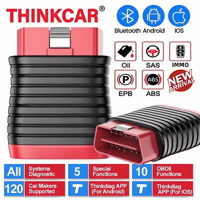 ThinkCar BD6 OBDII Scanner OE-Level Scanner For Car ABS SRS All Systems 5 Resets