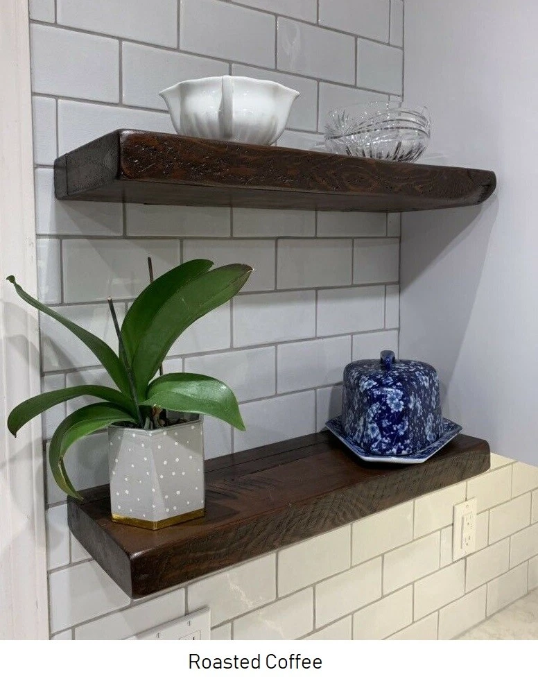 Reclaimed wood floating shelves deals