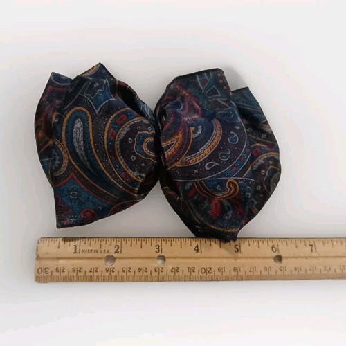 VINTAGE 1980'S/90'S LARGE SILKY RIBBON BARRETTE BOW HAIR CLIP - Picture 3 of 6