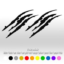 2 Pcs 15 Black Monster Claw Marks Window Hood Body Diecut Vinyl Decal Sticker