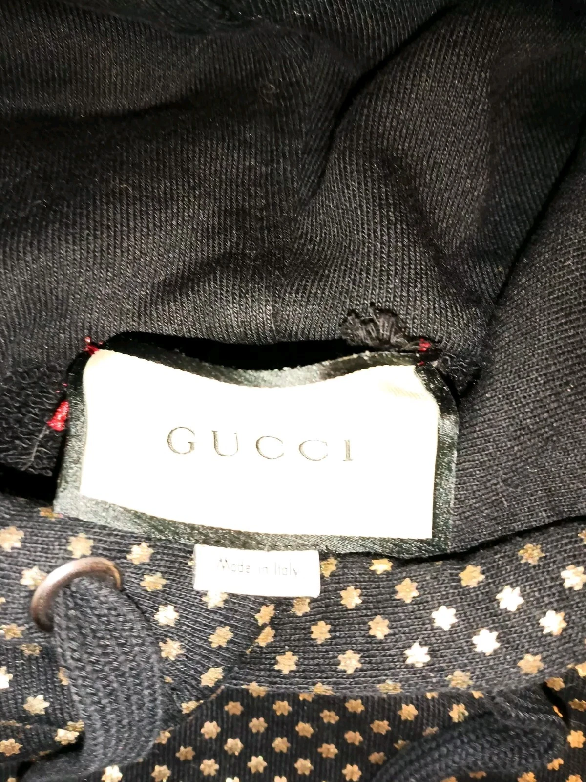 Gucci Felpa con Cappuccio Uomo Stampa Stella Oro PICCOLA