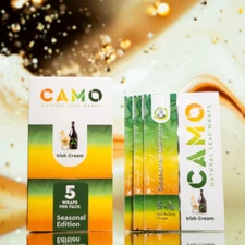 CAMO Self-Rolling Natural Leaf Wraps 125mm wraps - IRISH CREAM Flavor (Full Box)