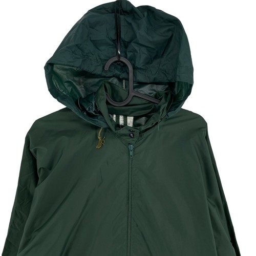 dark green rain coat