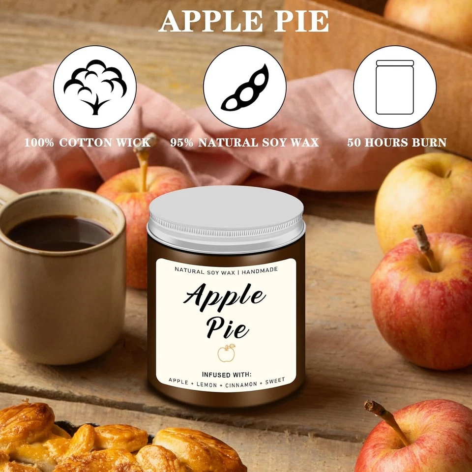 Juego de 4 velas perfumadas de otoño Homsolver - Regalo de decoración del hogar de otoño para mujeres hombres Foto 2 de 4