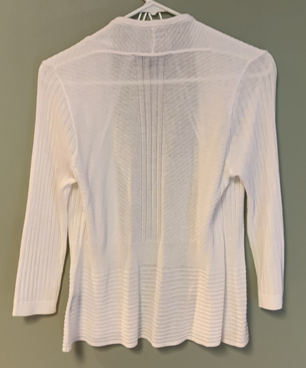 L'Appartement/アパルトモン Sheer Cardigan Apt. 9 Open Front Sheer Cardigan Sweater 3/4 Sleeve Size XS