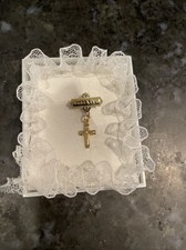 Gold Fill Holy Sacrament Pin - Baptism Communion - Godchild Engraving