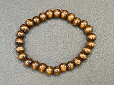 Dark Brown Wood Bead Stretch Bracelet