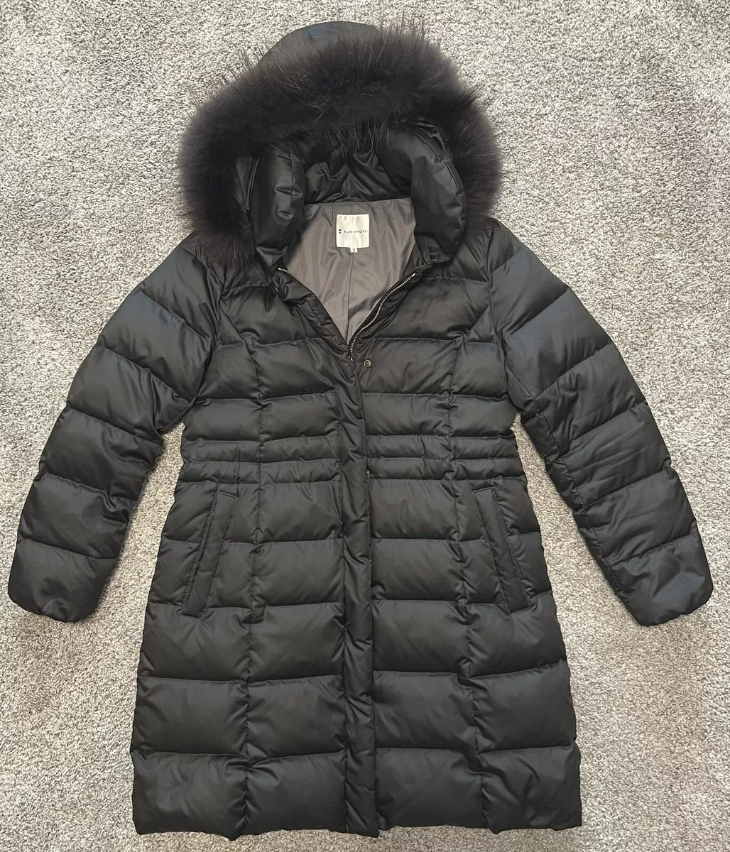 Kumikyoku Down Coat Black Puffy Hooded Jacket Japanese Size 2
