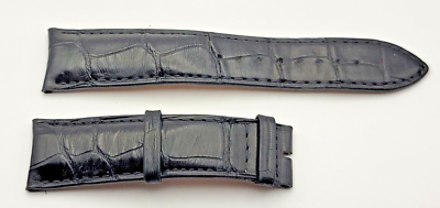 OEM Jaeger LeCoultre Genuine Alligator Blk Leather Watch Strap 21