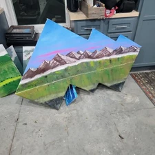 Original Oil Diagonal Landscape 7 30x56