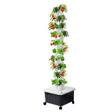 Vertical Hydroponic Garden Tower System Indoor Outdoor Home Grow Kit 10 Layer 50