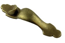 5 Pack 3 Inch Vertical Door Pull With Thumb Grip Antique Satin Brass