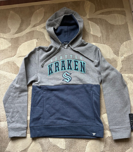 Seattle Kraken Fanatics NHL gray/blue hooded sweatshirt size S NWT