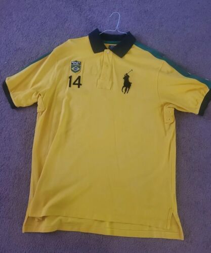 Polo Ralph Lauren Brazil Worldcup Boys Shirt Sz L 14-16 Youth