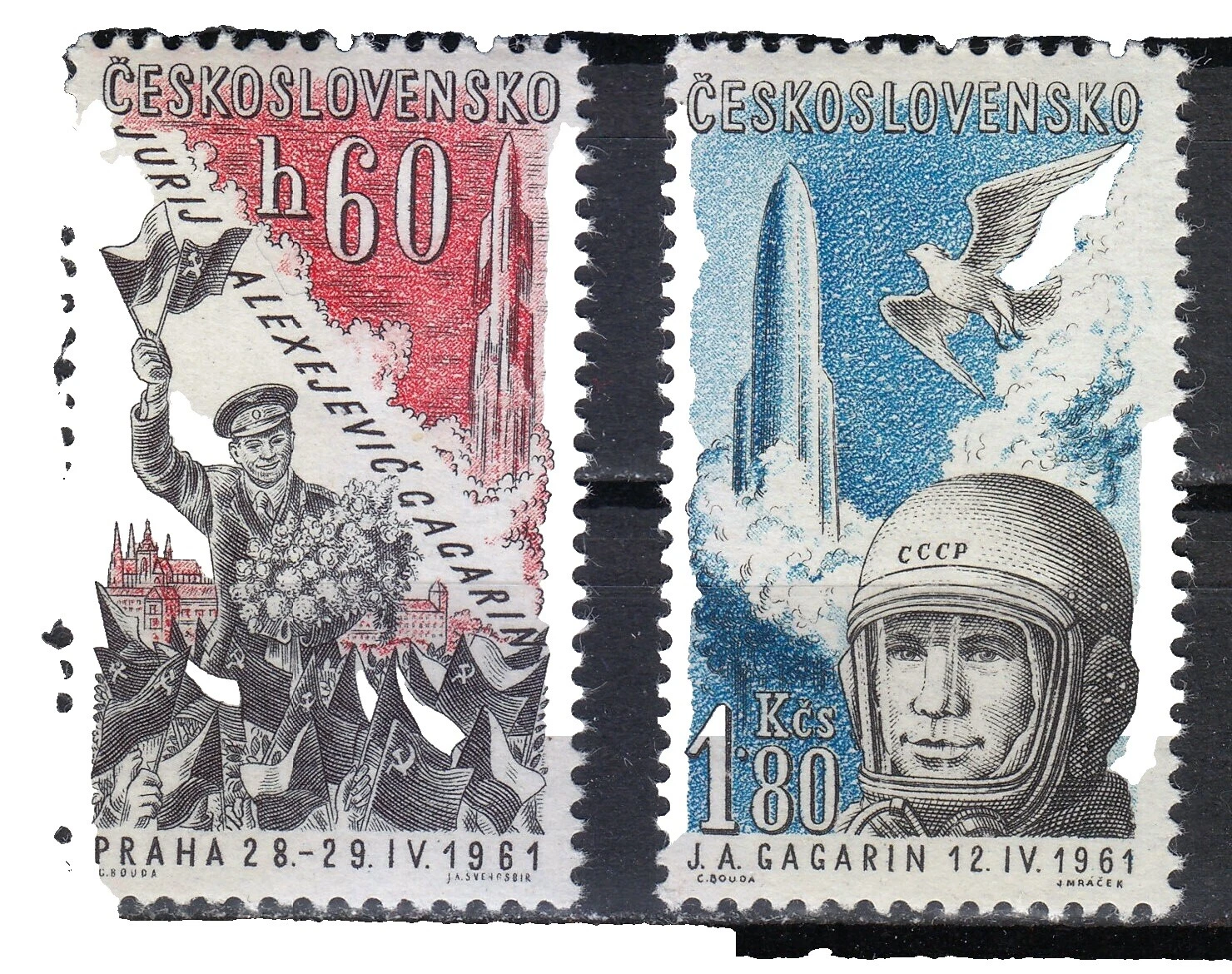 Czechoslovak Independent Nation Space Postal Stamps