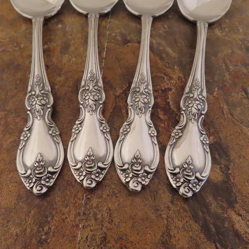 Oneida Louisiana Set of 4 Teaspoons Spoons Community Stainless Flatware Lot R - Picture 2 of 4