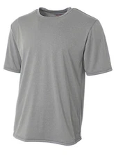 A4 Mens 100% Polyester Short Sleeves Topflight Heather T-Shirt N3381 S-3XL