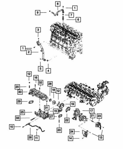 Junta de brida de tubo delantero para Dodge Ram 2500 2007-2012 (N/P 68026987AA)