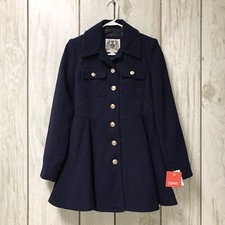 Esprit Women Indigo Blue Princess Knee Length Button-up Trench Overcoat Jacket S