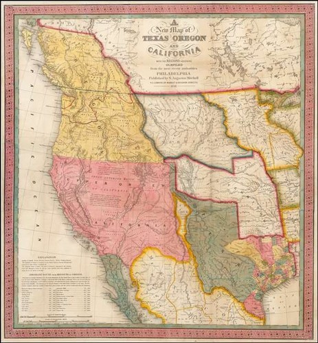 1846 mitchells map of texas oregon and california
