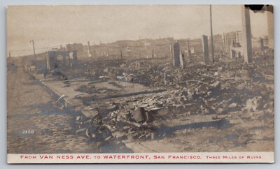 Van Ness Avenue to Waterfront Earthquake Ruins San Francisco California 1906