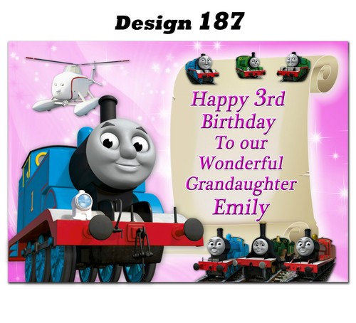 Large Personalised Birthday train card; Any age & name; for little or big (d332) - Picture 4 of 6