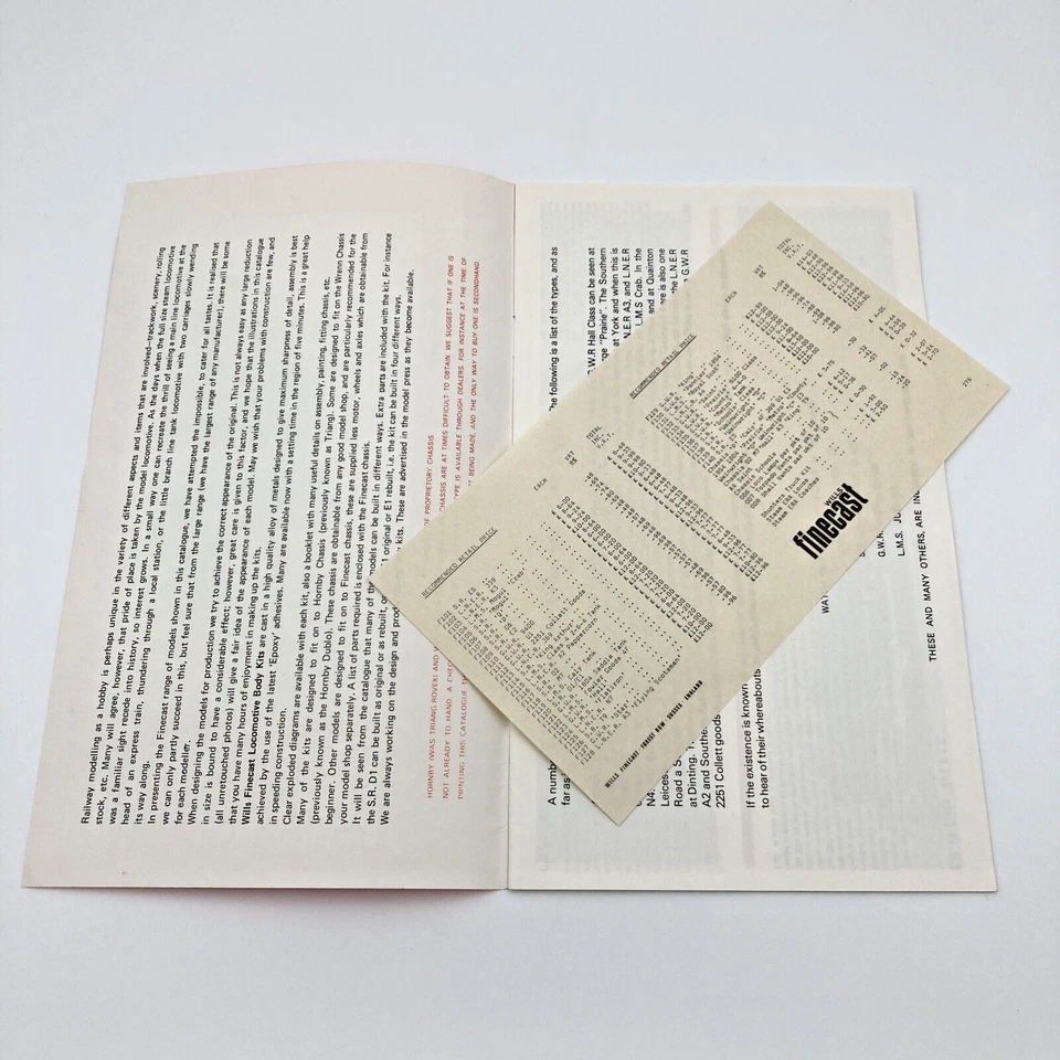 Wills Finecast Metal Locomotive OO Gauge Model Train Catalog c1974 Pricelist - Image 4 of 4