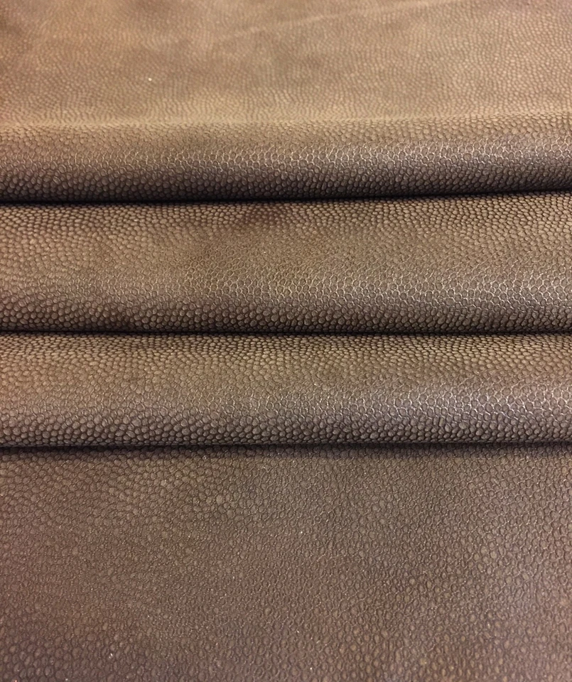 Soft Brown Suede Leather Hide Textured Grain Upholstery Bookbinding Craft Fabric - Image 2 of 4