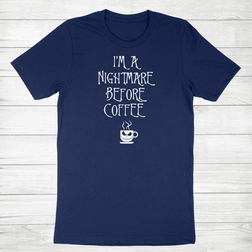 Halloween Coffee Shirt Pumpkin Funny Coffee Tshirt I'm a Nightmare Before Coffee - Picture 4 of 14