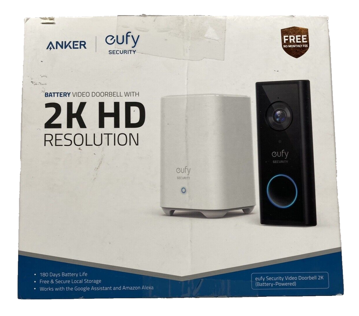 Eufy Security Video Doorbell (T8210) 2k (Battery-Powered) | eBay