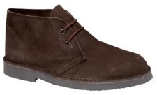 Image of Roamers M467 Dark Brown 2 Eyelets Mens Suede Desert Boots