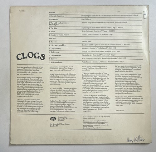 Various - Clogs - Folk Sampler Vinyl Lp Record 1972 EX / VG Condition - Picture 3 of 6
