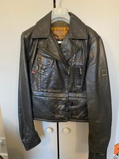 Belstaff Leather Jacket Size 46/uk14/us12 Rare Black Prince