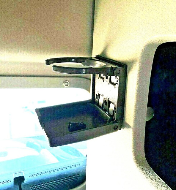 Black Volvo VNL truck semi cup drink holder cupholder folding sleeper