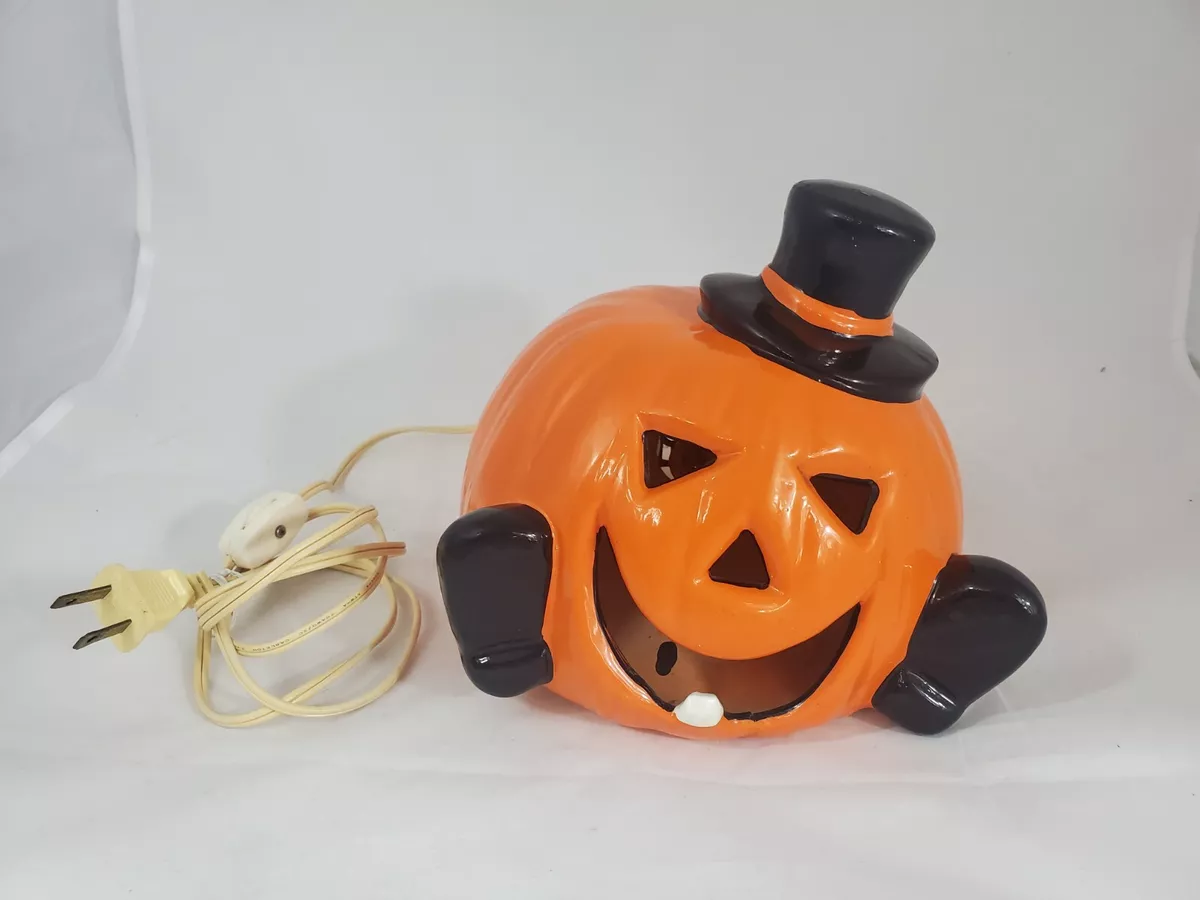 Vintage Pumpkin JOL Ceramic Light for Ceramic Lighted Halloween ...