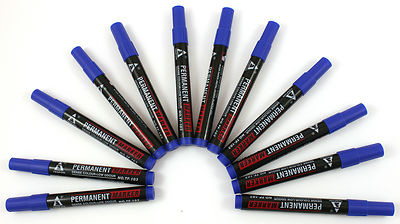 Permanentmarker 48 Stk Permanent Marker Permanent-Marker BLAU Markierer PEN 614
