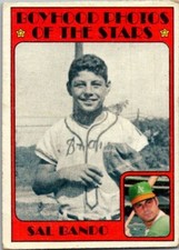 1972 Topps Baseball Boyhood of Sal Bando