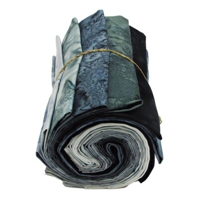 12 Fat Quarters Hoffman 1895 Watercolors Gorgeous Graphite Batik Precuts M533.08