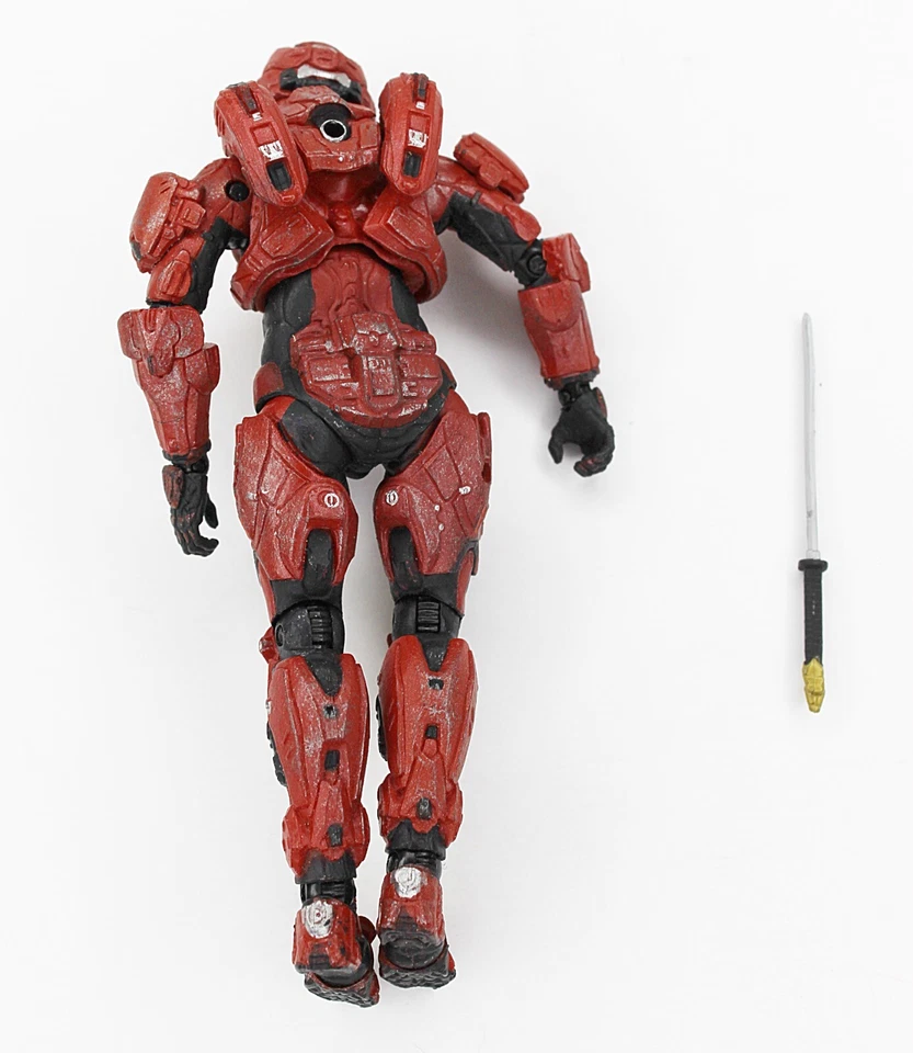 SPARTAN WARRIOR HALO 4 Action Figure 2010 Red 5" with Sword Weapon - Image 2 of 3