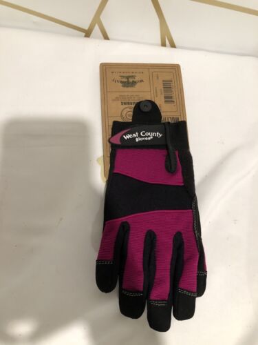 West County Women's Gloves – Small, Berry, Work Gloves with Four-Way 2pk NEW - Picture 4 of 6