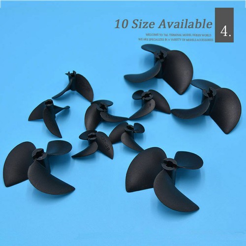 1 pair 3 blade nylon left right rotation propeller prop 4mm 3/16" 1/8" rc boat - Picture 2 of 11