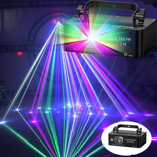 500mW DMX RGB LED Laser Beam Scanner Projector DJ Disco Party Stage Laser Lights - Picture 10 of 23