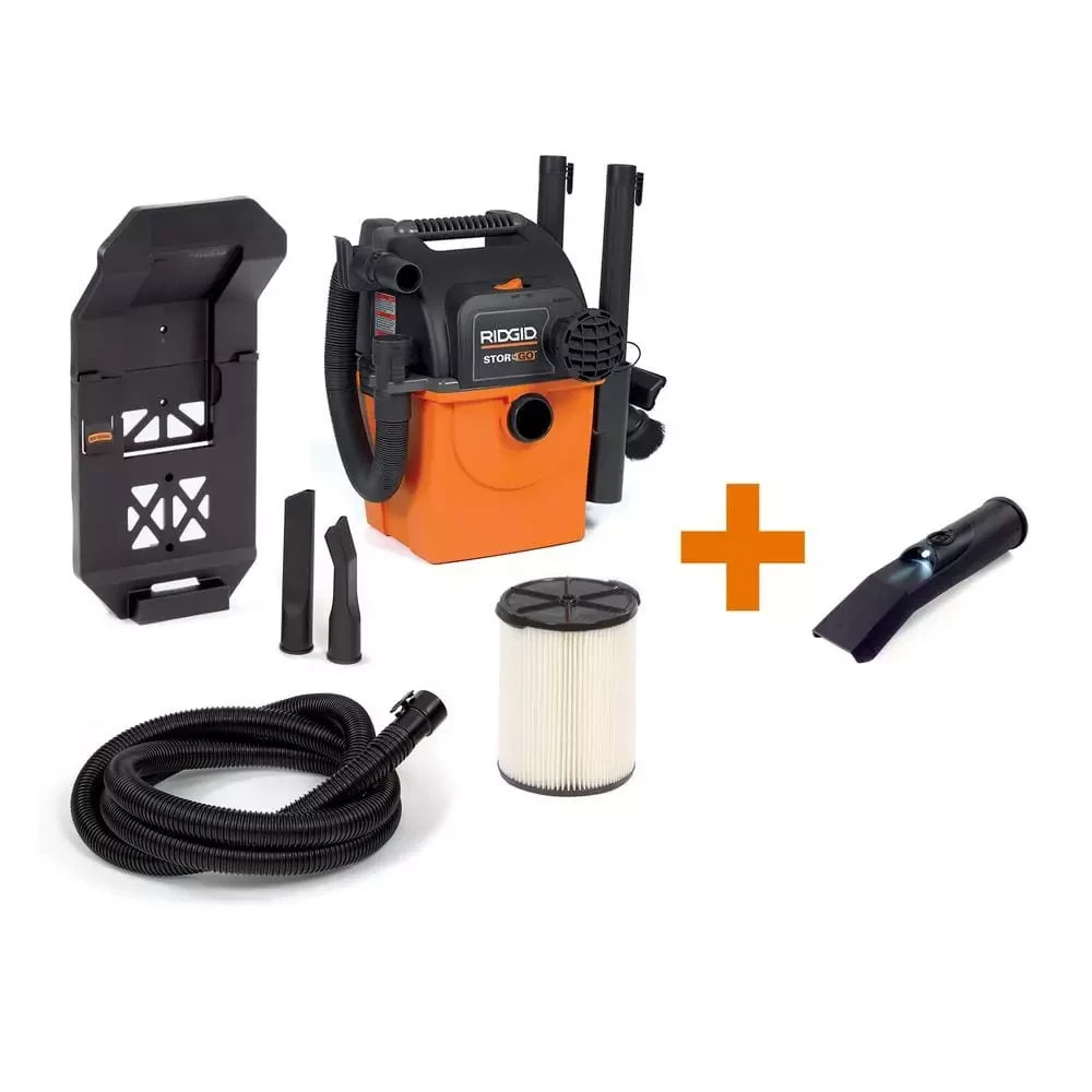 RIDGID 5 Gallon 5.0 Peak HP Portable Wall-Mountable Wet/Dry 
