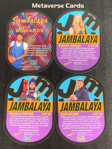 2021 Metal Universe Champions Jambalaya Zach Wilson Shiffrin Ionescu Lot*4 - Picture 2 of 2