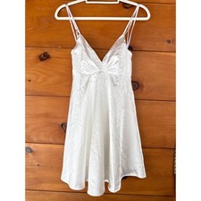 NWT Lulus Happily Yours Ivory Satin Skater Mini Dress Party Cocktail LWD Size M 