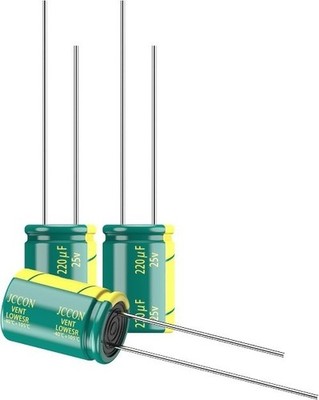 10 Pack 25V 220uF Premium Low ESR Electrolytic Capacitors 8x12mm 25Volt 220MFD