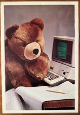 HTF Vintage 1983  Computer Bear  Apple III Computer Poster - 32  x22  