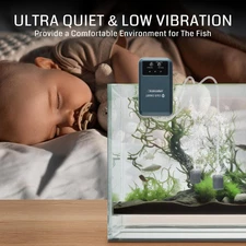 Aquarium Air Pump Dual Outlet, Super Quiet Oxygen Pump 48 GPH for Fish Tanks ...